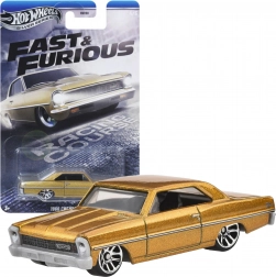 Hot Wheels Fast & Furious 1966 Chevy Nova zlatni autić 1:64, 7,5 cm