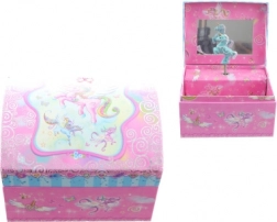 Ružičasta glazbena kutijica za nakit s jednorogom i balerinom