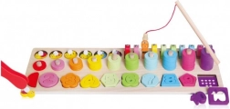 Drveni edukativni set 4u1 s brojevima, oblicima i magnetskim ribolovom