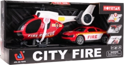 Vatrogasni set helikopter i auto sa svjetlima i zvukovima