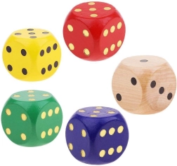 Drvena igraća kocka ekstra veličine (miks boja)