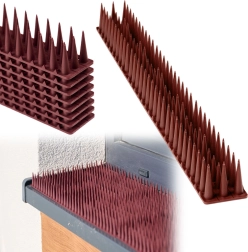 Plastični šiljci protiv ptica, smeđi, modularne letvice 8 kom