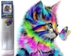 dijamantno slikanje mačića s leptirićem 30 × 40 cm