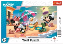 Trefl puzzle Mickey i Minnie – zabava na plaži, 15 dijelova