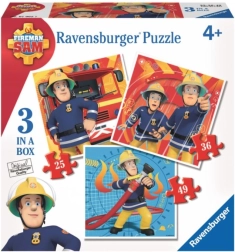 Ravensburger puzzle Vatrogasac Sam 3u1 (25, 36 i 49 dijelova)