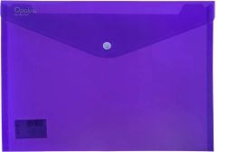 Plastična omotnica s druk gumbom A4 OPALINE, ljubičasta, 180 µm