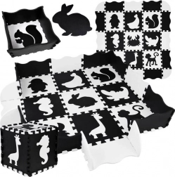 Pjenaste puzzle – kontrastna dječja podloga Životinje 120 × 120 cm