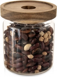 Staklena posuda za hranu s drvenim poklopcem i brtvom 730 ml