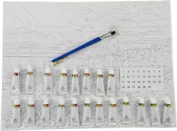 Slikanje po brojevima – tukan 40 × 50 cm s napetim platnom i setom akrilnih boja