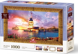 Puzzle sa okvirom i ljepilom 3u1 Djevojački toranj 1000 dijelova