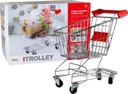 Velika dječja metalna kolica za kupnju – srebrna