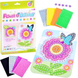 Mozaikni cvijet s leptirićem