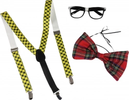 Karnevalska set mašna s naočalama i tregerima