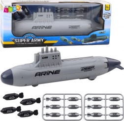 Siva podmornica s torpedima i mehanizmom 28 cm