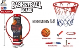Metalni koš za košarku 1:1 s mrežicom, loptom i pumpicom