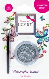 Gel sjenilo za oči s holografskim šljokicama i kistom Lukky