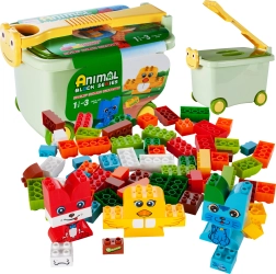 Building set for toddlers in a rolling suitcase, 90 pieces