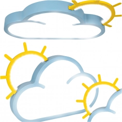 Dječja stropna LED lampa Oblak s daljinskim upravljačem plava