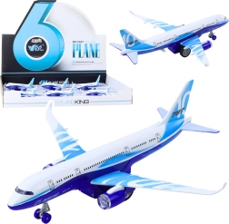 Metalni osobni zrakoplov s mehanizmom na navijanje, svjetlima i zvukovima 23 cm