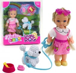 Mini lutkica sa psićem na povodcu i zdjelicom s kosti