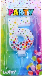 Rođendanska svijeća broj 5 s točkicama