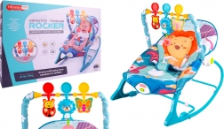 Ležaljka i njihaljka s vibracijama plavi lav