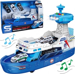 interaktivni policijski patrolni brod 1:16 + 3 metalna autića – Woopie