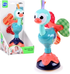 Čarobna paunova zvečka s vakuumskom čašicom za bebe