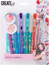 Tetovažni set s mirisnim gel olovkama i šablonama, 6 boja