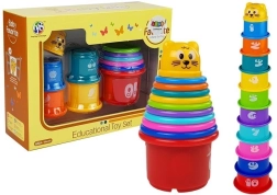 Piramida čaša za djecu s mačjim uzorkom