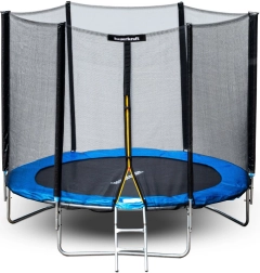 Vrtni trampolin s vanjskom zaštitnom mrežom 8 ft 244–252 cm s ljestvama