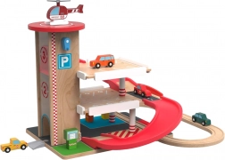 Drvena garaža s vlakotragom 2Kids Toys