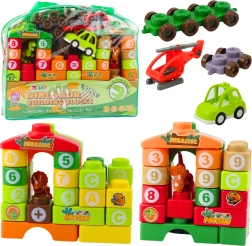 Konstrukcijski set za djecu dinosauri s slovima i brojevima u torbi 91 dio