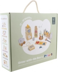 Drveni obrazovni set za malu djecu 12–18 mjeseci PolarB Grow‑With‑Me Box