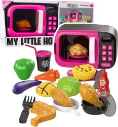 Dječja mikrovalna pećnica s priborom, svjetlima i zvukovima – ružičasta