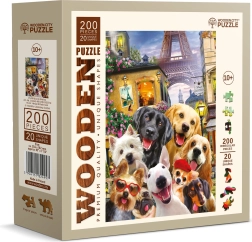 Drvene puzzle Štenci u Parizu 200 dijelova WOODEN CITY