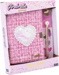 Tweed dnevnik s šljokičastim srcem