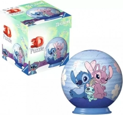 3D puzzleball DISNEY Stitch i Angel 54 dijelova