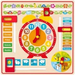 Woody višenamjenski zidni kalendar s analognim satom