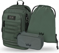 Baagl Set 3 Cubic Grove: ruksak, pernica, vrećica
