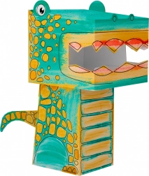 Papirnata 3D slagalica za bojanje – mačka – Tiranosaur