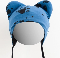 Dječja pamučna kapica s ušima NEW BABY, plava