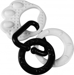 Grizalica medvjeđa šapica za bebe – kontrastna crno-bijela