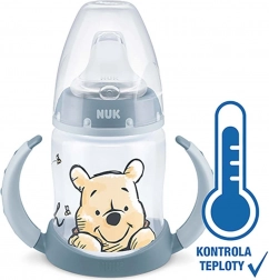 Dječja bočica NUK Medo Pooh s kontrolom temperature 150 ml siva