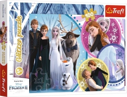 Puzzle od 100 dijelova sa svjetlucavim efektom – DISNEY FROZEN 2: U sjaju ljubavi