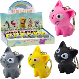 Privjesak za ključeve mačkica s LED svjetiljkom i zvukom, mix boja