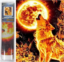 Dijamantno Slikanje Vatreni Pun Mjesec 30x40 cm