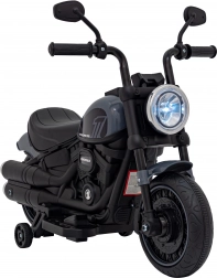 Dječji električni motor Chopper Faster s FM radijem, audio panelom i LED – Siva