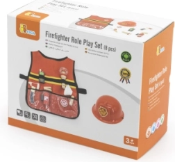 VIGA vatrogasni kostim za djecu s prslukom i drvenim dodacima, 8 dijelova