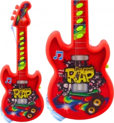 Dječja električna gitara s melodijama i solmizacijom crvena